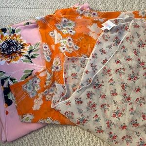 3 Lularoe Girls Kimono Tops fits sz 8-10